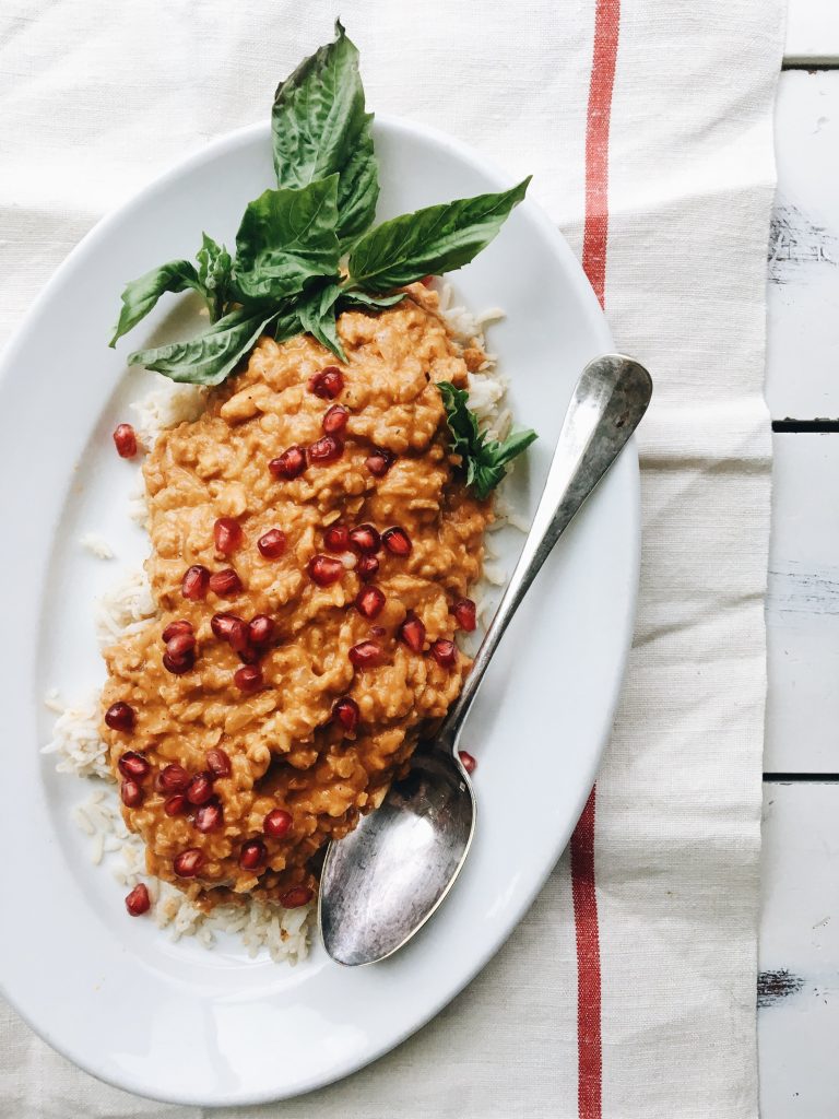 Creamy Coconut Lentils & Simple Roasted Chicken