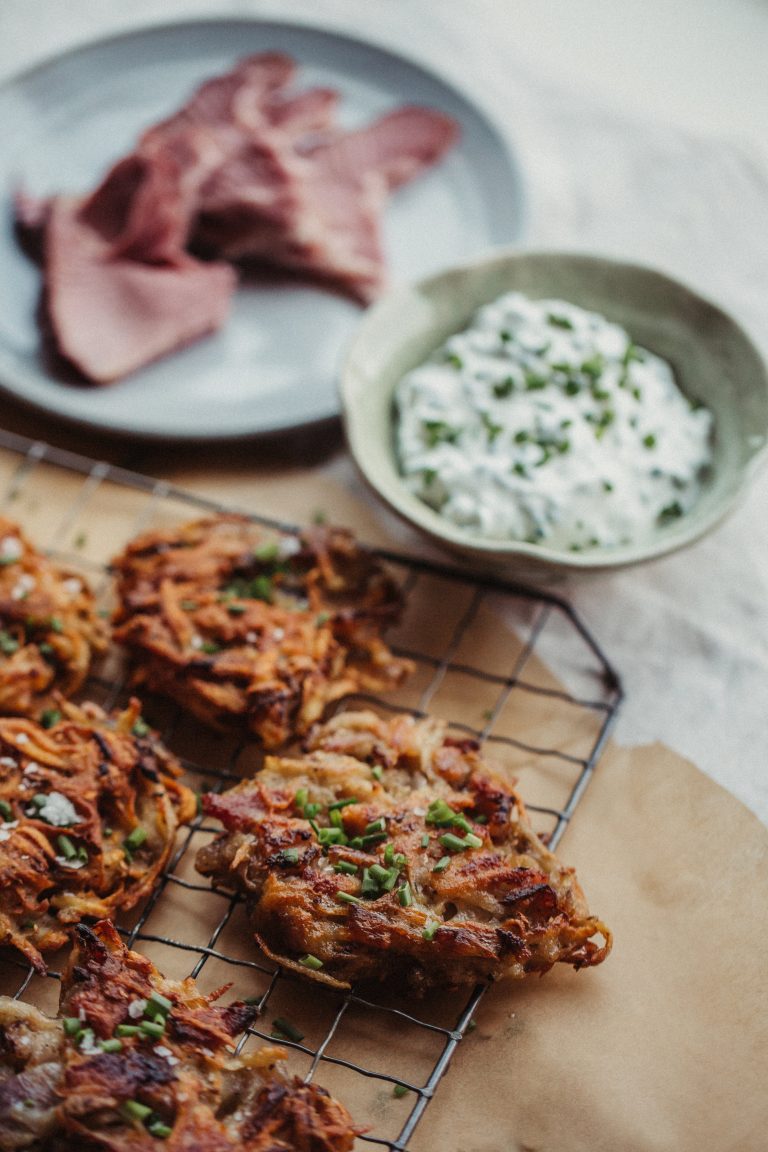 Crispy Potato & Ham Pancakes