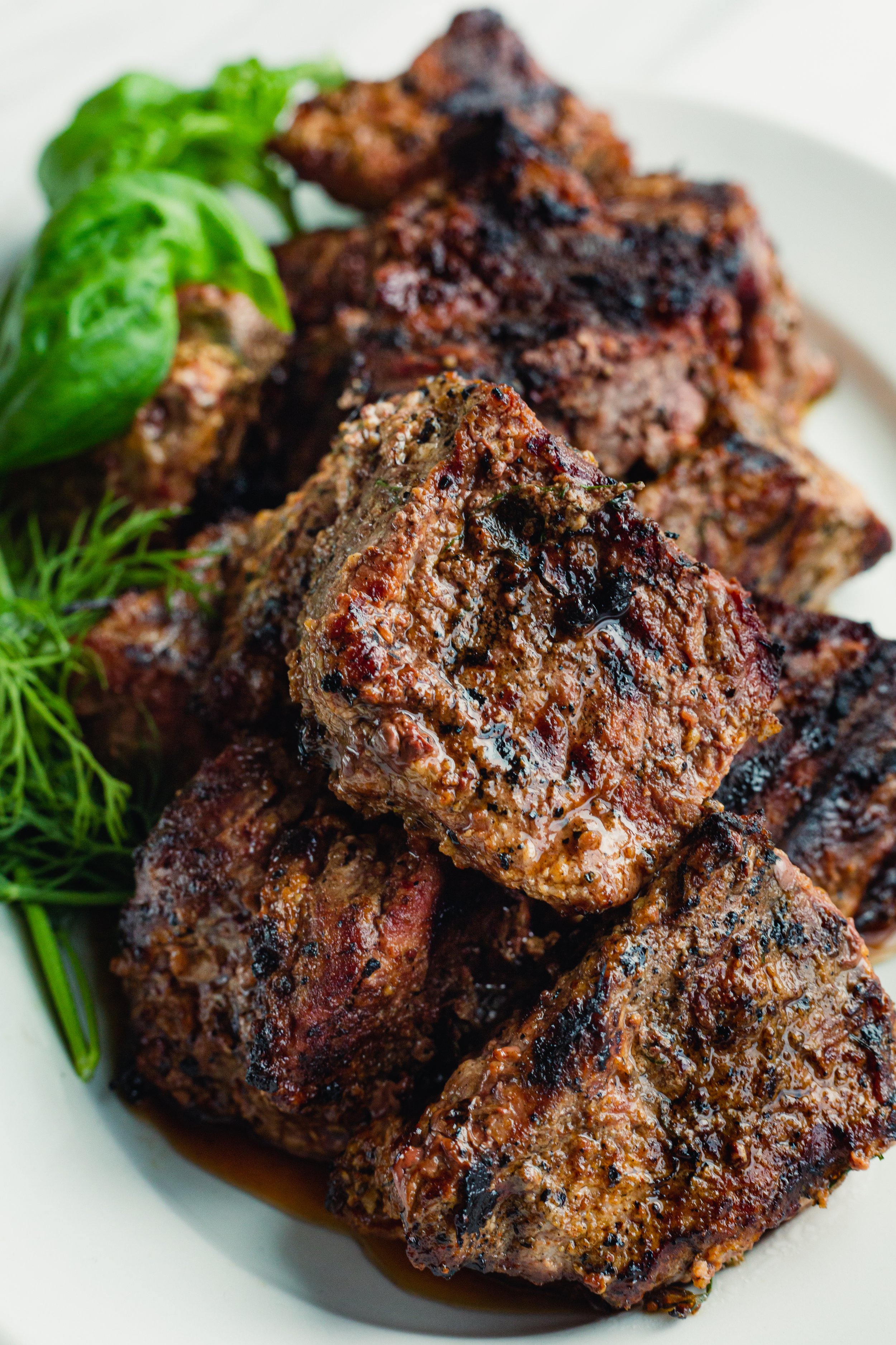 Grilled Lamb Kebab with Smokey Eggplant, Basil & Feta Dip and Spicy Romesco Sauce 4.jpg