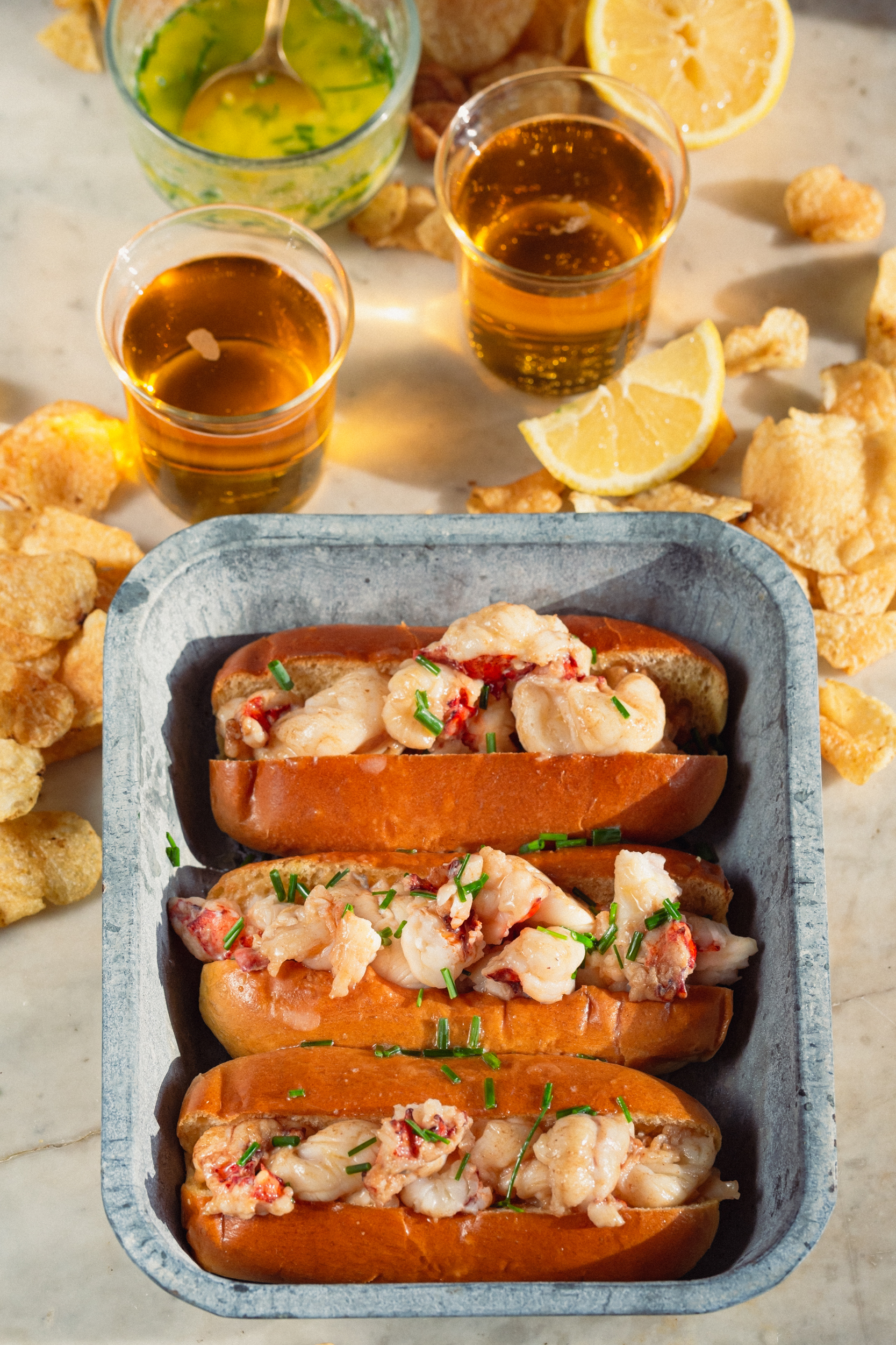 Brown Butter Lobster Rolls with Extra Chive Butter