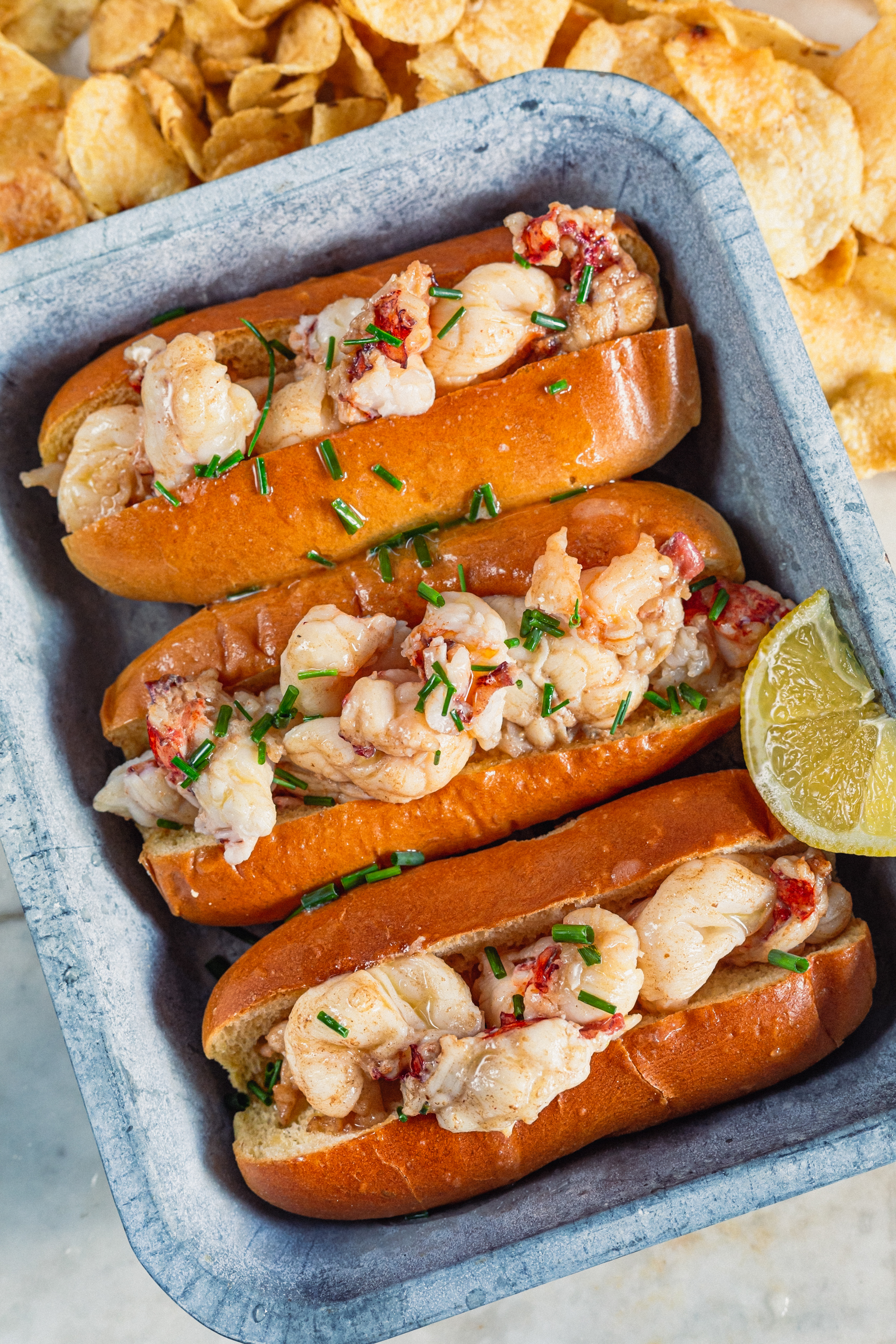 Brown Butter Lobster Rolls with Extra Chive Butter