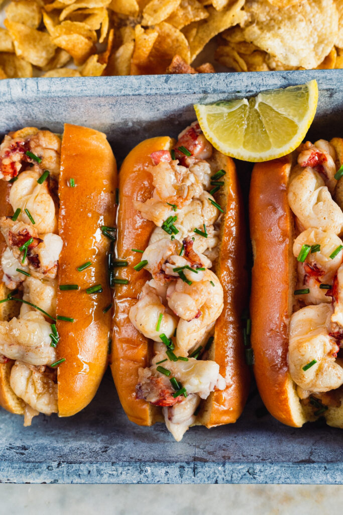 Brown Butter Lobster Rolls with Extra Chive Butter