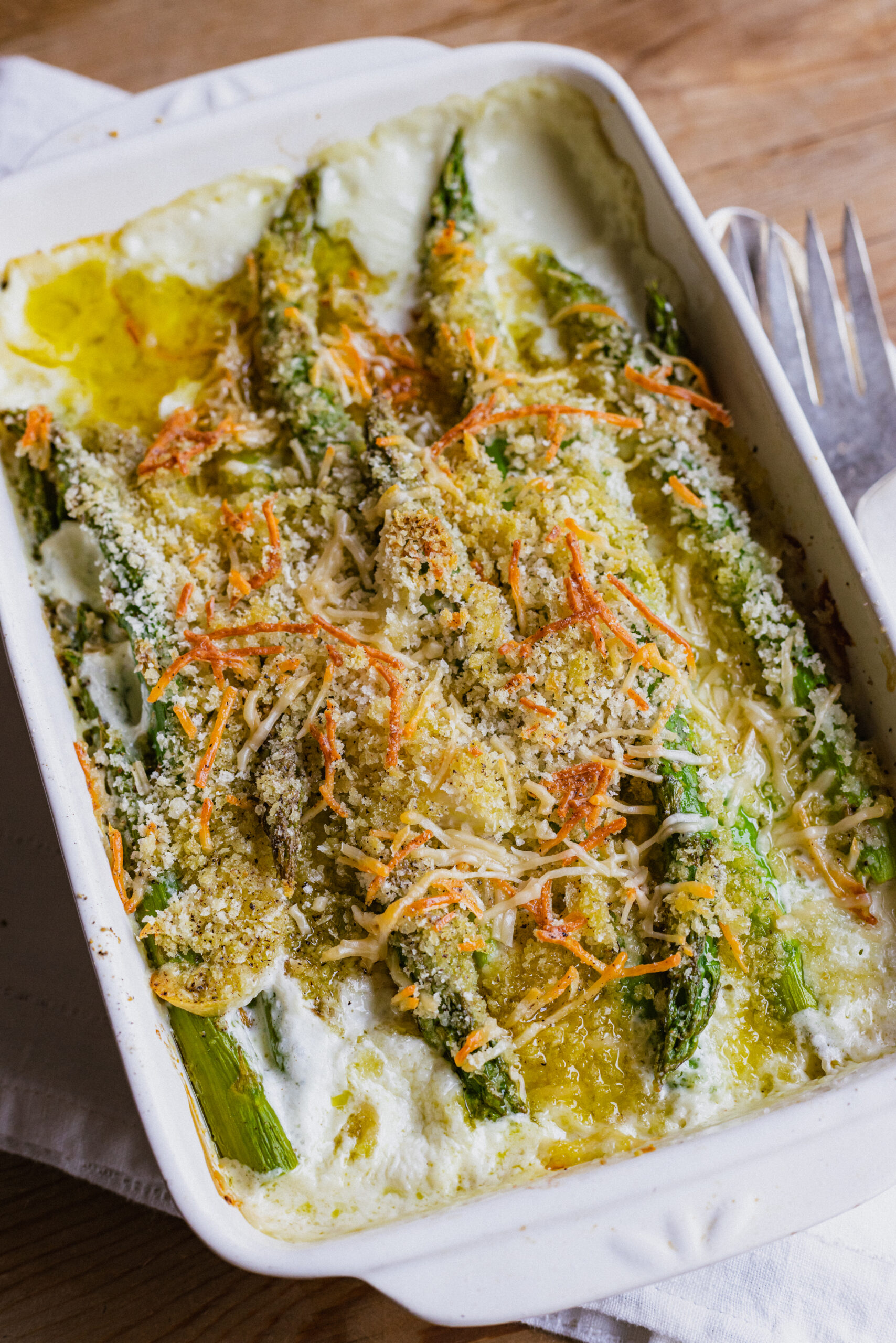 Creamy Parmesan Asparagus Gratin